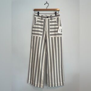 NWT Fifteen Twenty Rylee Cropped Cotton Pants Wide Leg High Rise